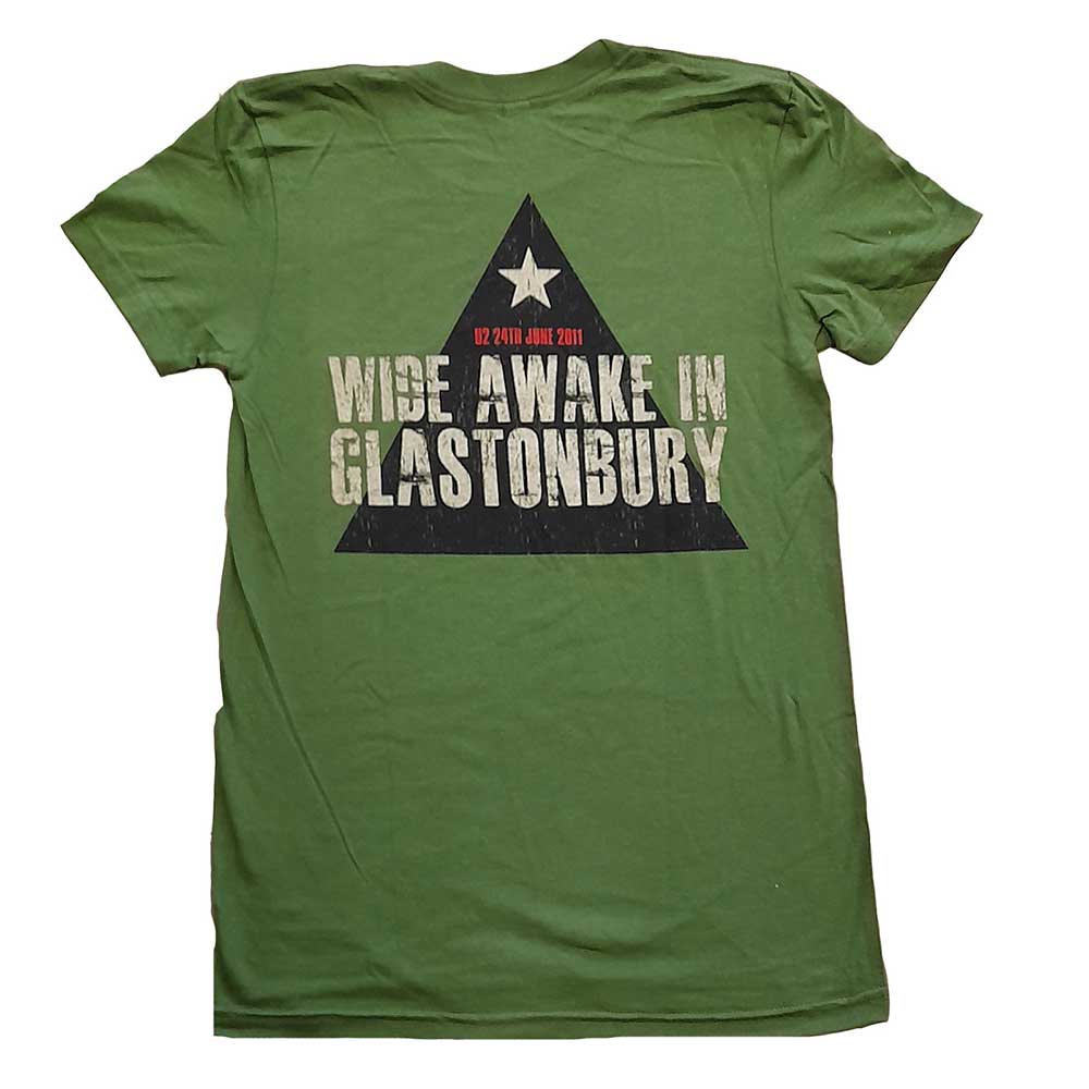 U2 Ladies T-Shirt: Glastonbury 2011 Pyramid Stage (Back Print) (Ex-Tour) T-Shirt