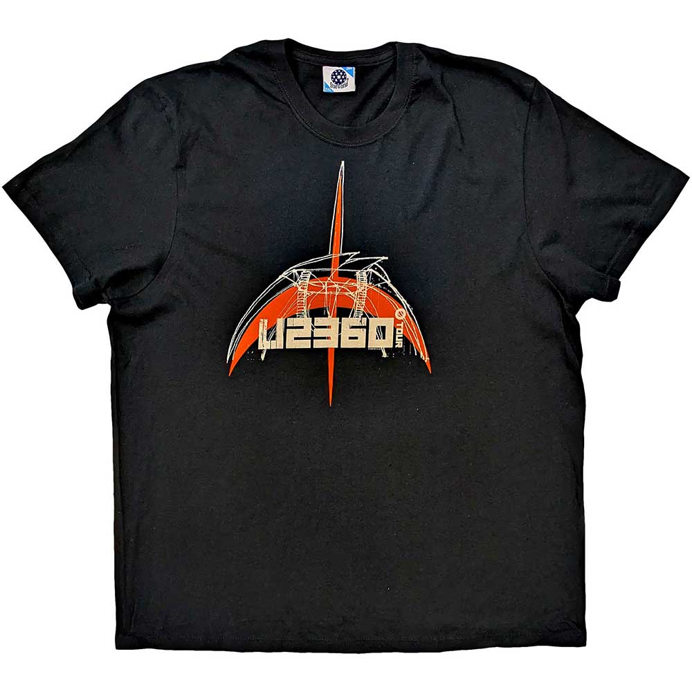 U2 Unisex T-Shirt: 360 Degree Tour 2009 Orange Logo (Back Print & Ex-Tour) T-Shirt