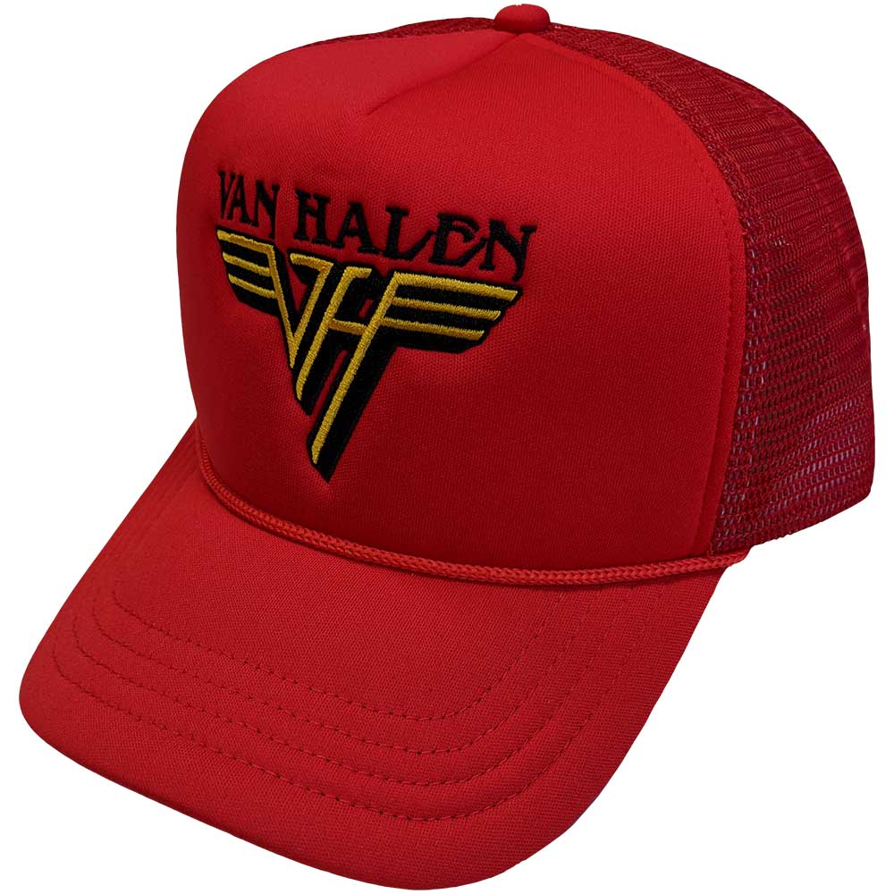 Van Halen Unisex Mesh Back Cap: Text & Yellow Logo Mesh Back Cap