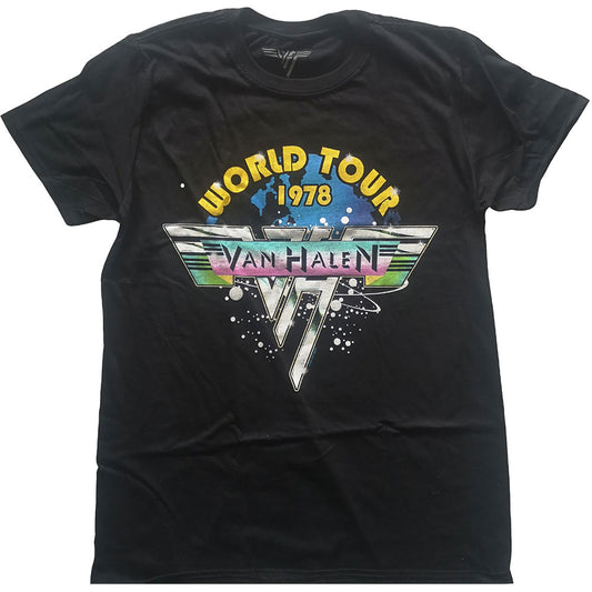 Van Halen Unisex T-Shirt: World Tour '78 Full Colour T-Shirt