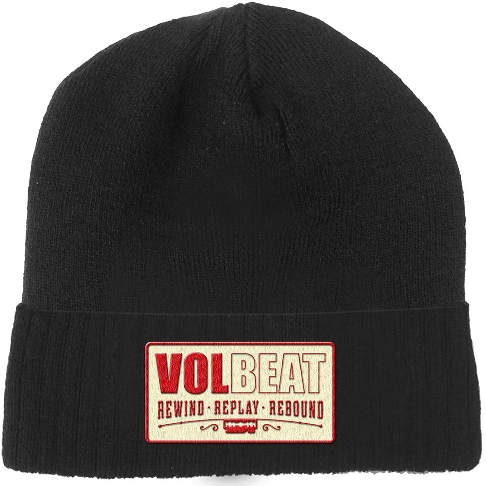 Volbeat Unisex Beanie Hat: Rewind, Replay, Rebound Muts