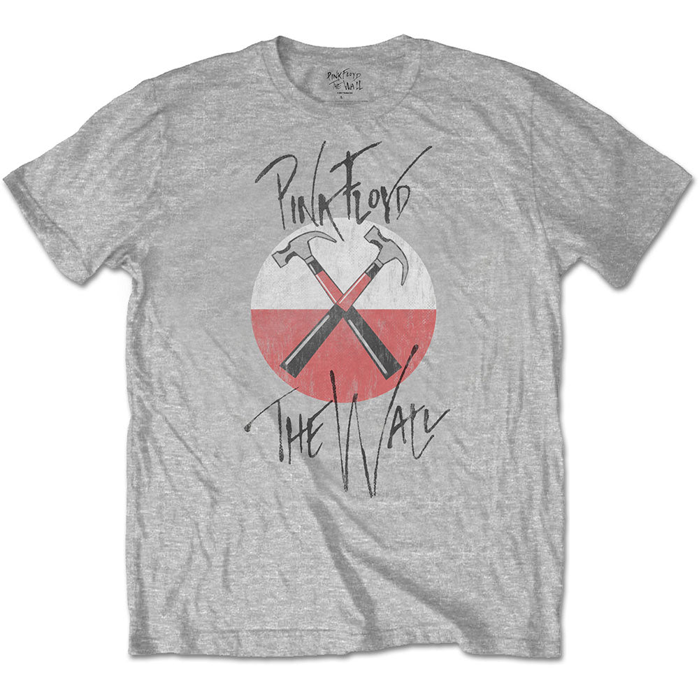 Pink Floyd Unisex T-Shirt: The Wall Faded Hammers Logo T-Shirt