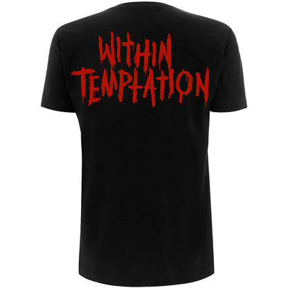 Within Temptation Ladies T-Shirt: Purge Outline (Red Face) (Back Print) T-Shirt