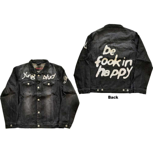 Yungblud Unisex Denim Jacket: Be Fooking Happy (Back & Sleeve Print) Spijkerjas