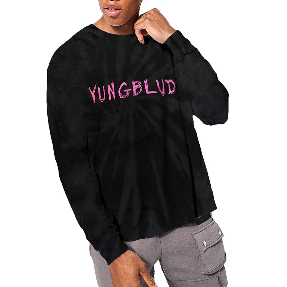 Yungblud Unisex Long Sleeve T-Shirt: Scratch Logo (Wash Collection) Long Sleeve T-Shirt